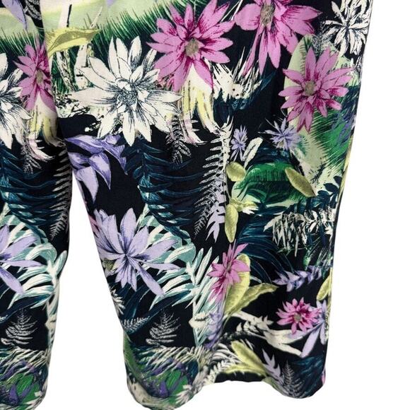 J Jill Womens Floral Cropped Wide Leg Pull On Elastic Waist Rayon Pants sz M - Picture 11 of 16